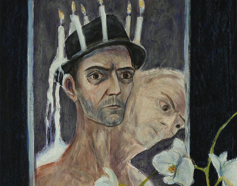 Selfportrait,détaiI-2012-gouache and pastel on paper-105x75cm © Jörg langhans