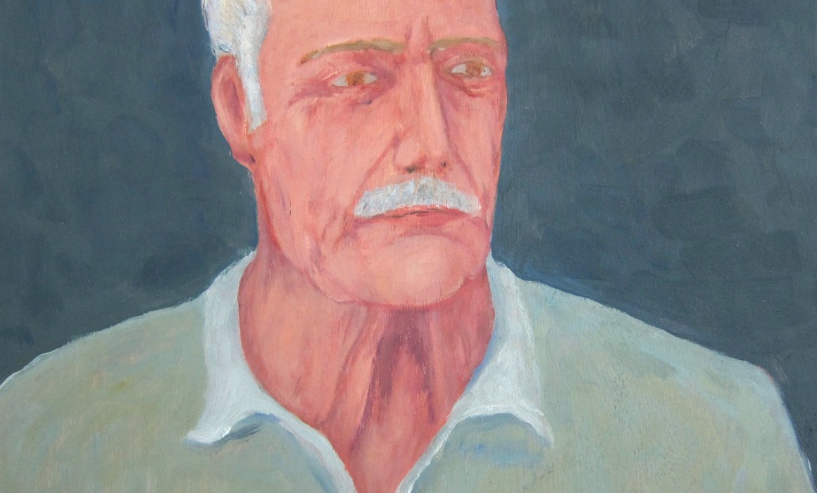 Jörg Langhans, Portrait de mon père, 2010, oil on wood 50x50cm